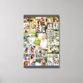 Toile Collage Photo Famille 31 Image Gris foncé Tall (Recto)