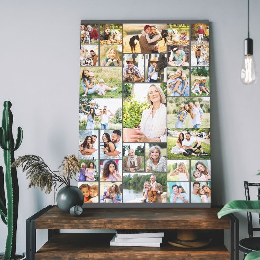 Toile Collage Photo Famille 31 Image Gris foncé Tall