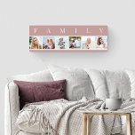 Toile Collage Photo Famille Simple 6 Photo Rose<br><div class="desc">Impression de toile étirée personnalisée avec le mot FAMILY en haut de vos photos. Le modèle photo est configuré pour vous pour ajouter 6 de vos photos préférées, qui sont affichées en format carré dans un style simple, style bande, collage photo. Cette pièce d'art murale élégante et élégante a une...</div>