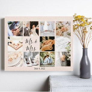 Toile Collage photo Les jeunes mariés créent votre propr