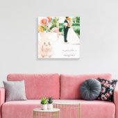 Toile Collage photo Mariage de monogramme rose personnal (Insitu(Salon))