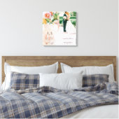 Toile Collage photo Mariage de monogramme rose personnal (Insitu(Chambre))
