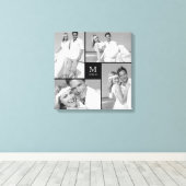 Toile Collage photo mariage monogramme grille moderne no (Insitu (Plancher de Bois))