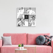 Toile Collage photo mariage monogramme grille moderne no (Insitu(Salon))