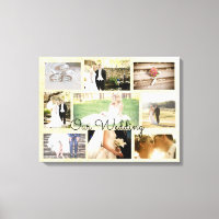 Collage photo Mariage personnalisé Crème d'art mur