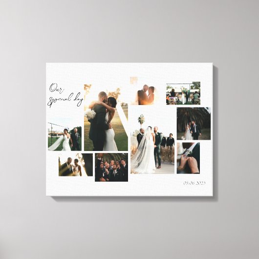 Toile Collage photo mariage simple et moderne (Recto)