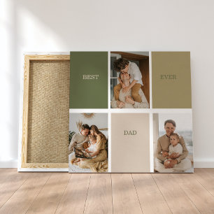 Toile Collage photo moderne Meilleur papa Jamais Cadeau