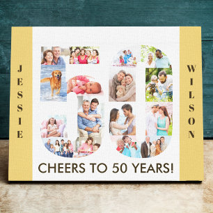 Toile Collage Photo Numéro 50 Neutre 50e Anniversaire