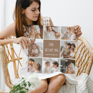 Toile Collage Photo Papa We Love You Happy Fête des père