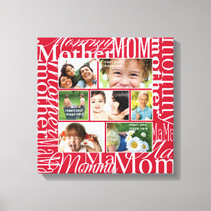 Toile Collage photo personnalisé pour maman