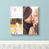 Toile Collage Photo Personnalisée - Cadre Blanc (Insitu (Plancher de Bois))