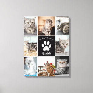Toile Collage Photo Personnalisée Cat En Mémoire D'Amour
