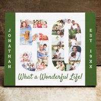 Collage photo set in Number 50 Green White Custom