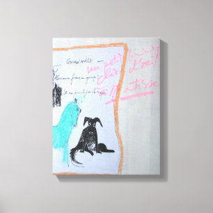 Toile Collages Bruyants Livre de l'artiste Cheval et Chi