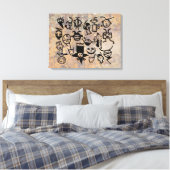 Toile collection de pétroglyphes Masques et têtes (Insitu(Chambre))