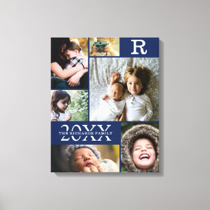 Toile Collection de photos de la famille de blocs de cou