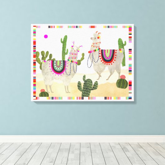 Toile Collection Llamarama | Cute Llamas (Insitu (Plancher de Bois))