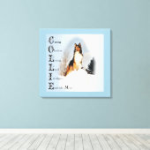 Toile Collie Est... Rough Collie Art (Insitu (Plancher de Bois))
