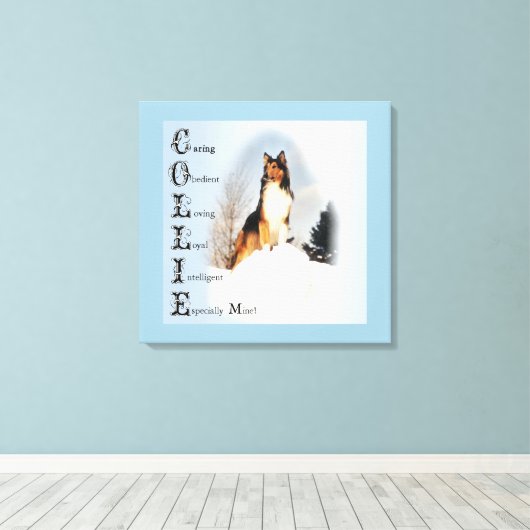 Toile Collie Est... Rough Collie Art (Insitu (Plancher de Bois))