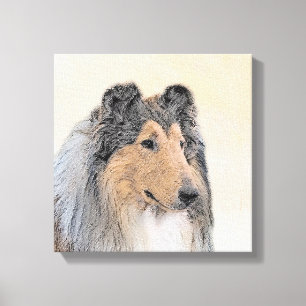 Toile Collie (Rough) Peinture - Cute Original Chien Art
