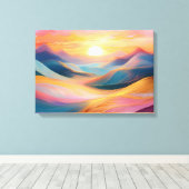 Toile Collines Abstraites au coucher du soleil (Insitu (Plancher de Bois))