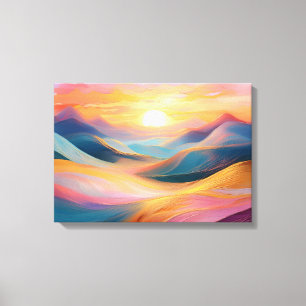 Toile Collines Abstraites au coucher du soleil