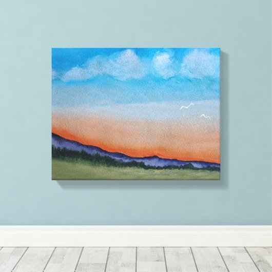 Toile Collines du coucher du soleil (Insitu (Plancher de Bois))