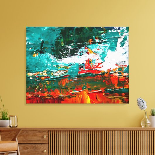Toile Collision Tropicale Abstraite (Insitu(Salon))