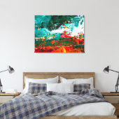 Toile Collision Tropicale Abstraite (Insitu(Chambre))