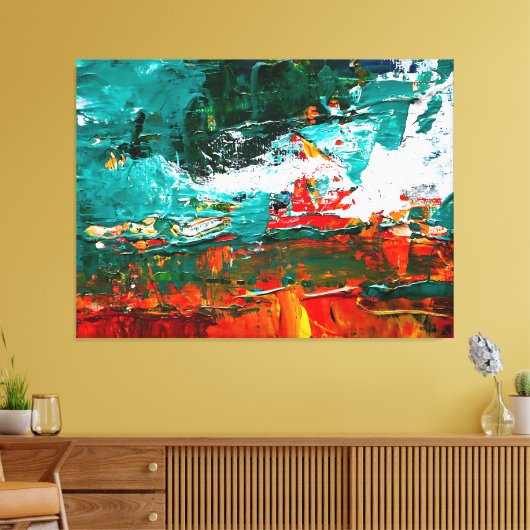 Toile Collision Tropicale Abstraite (Insitu(Salon))