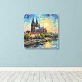 Toile Cologne Cathedral Riverside Glow Canvas Art (Insitu (Plancher de Bois))