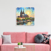 Toile Cologne Cathedral Riverside Glow Canvas Art (Insitu(Salon))