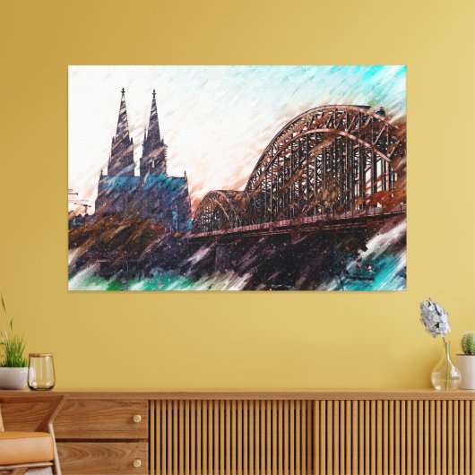 Toile Cologne Panorama et Cologne Dom Artstyle (Insitu(Salon))