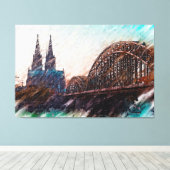 Toile Cologne Panorama et Cologne Dom Artstyle (Insitu (Plancher de Bois))