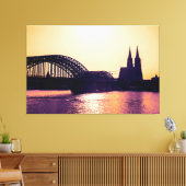 Toile Cologne Panorama Sunset avec cathédrale (Insitu(Salon))