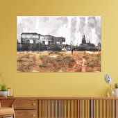 Toile Cologne Skyline Panorama avec Dom SketchArt (Insitu(Salon))