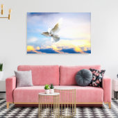 Toile colombe blanche en vol (Insitu(Salon))