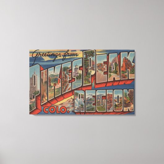 Toile Colorado Springs, Colorado - Pikes Peak (Recto)