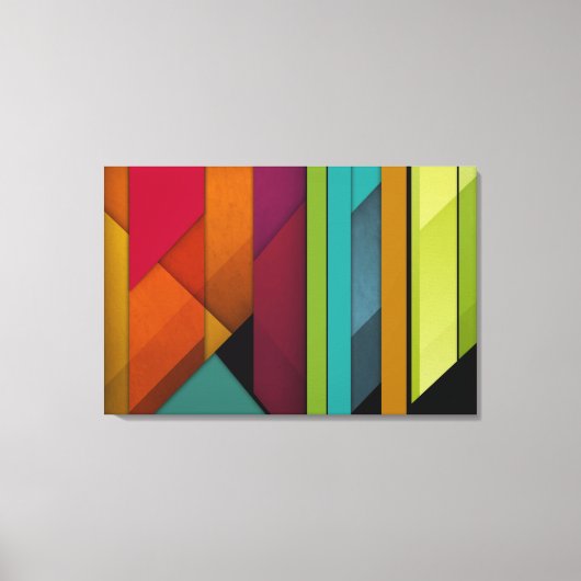 Toile coloré abstrait art linéaire géométrique (Recto)