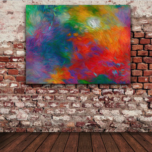 Toile coloré audacieux art moderne abstrait rouge et ble