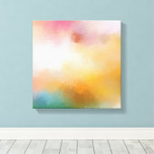 Toile Coloré élégant Art moderne Abstrait Rouge Jaune (Insitu (Plancher de Bois))