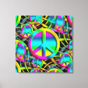 Toile Coloré PEACE motif sans faille + vos idées