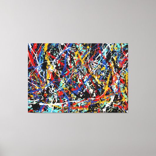 Toile COLORÉ SPLATTER LX - Peinture d'action -Abstrait- (Recto)