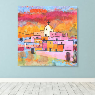 Toile Coloré sud-ouest Adobe