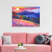 Toile Coloré Sunset Mountain Range Mur Art (Insitu(Salon))