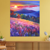 Toile Coloré Sunset Mountain Range Mur Art (Insitu(Salon))