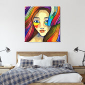 Toile Colorée Abstraite jolie fille Artsy (Insitu(Chambre))
