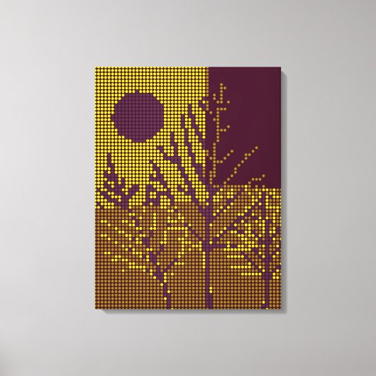 Toile colorée Disco Arbre et Lune (Recto)