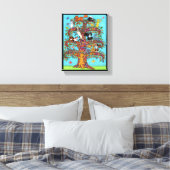 Toile Colorée Millefiori Tree mignonne Cartoon Chats Fle (Insitu(Chambre))