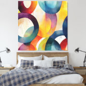 Toile Colorful Abstract Swirly Loops (Insitu(Chambre))